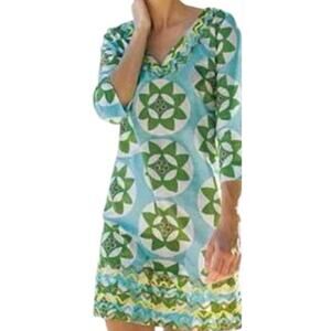 Boden Ibiza Geo Print Cotton Dress / Swim Cover sz 8